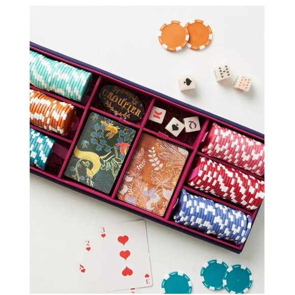Poker Set Box with Decorative Design from Anthropologie - NTW in Box - Picture 2 of 11